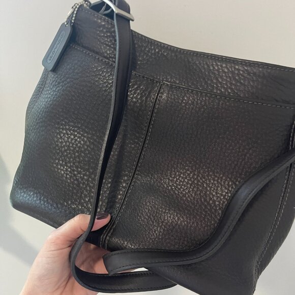 Coach Dark Brown Pebbled Leather Crossbody Bag - Picture 2 of 8